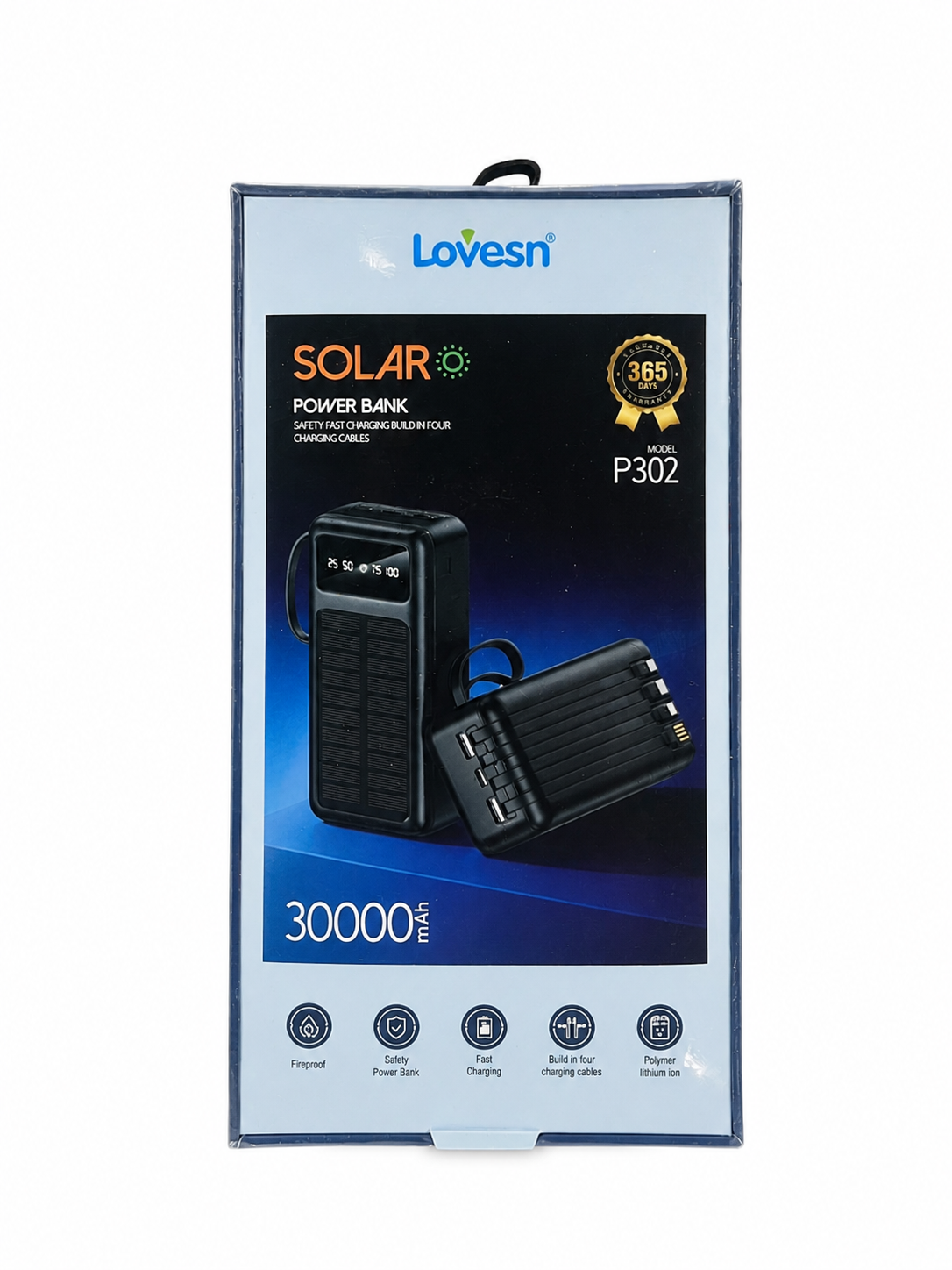 پاوربانک خورشیدی Lovesn P302 ظرفیت 30000 میلی‌آمپر