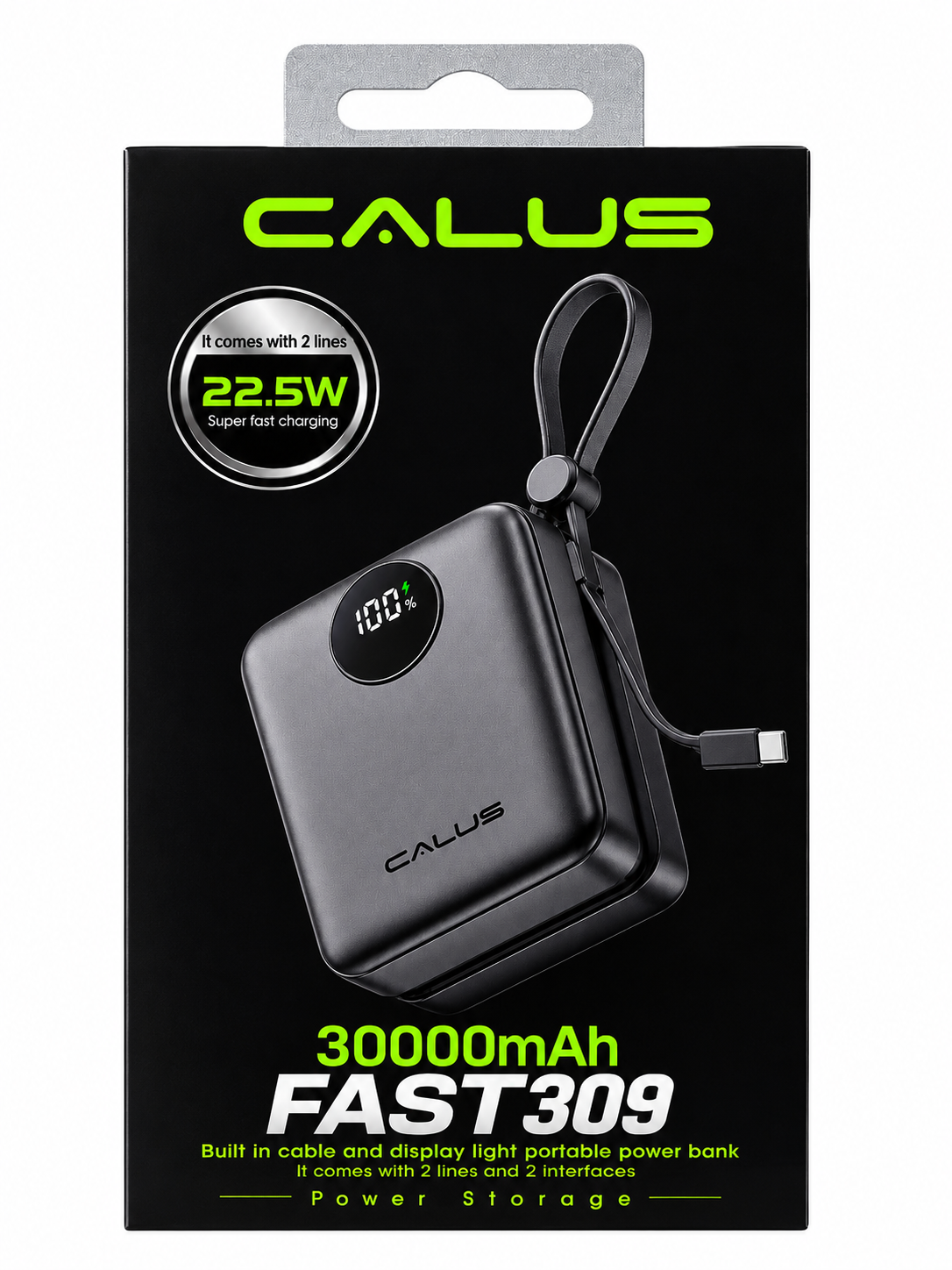 پاوربانک CALUS FAST309 ظرفیت 30000mAh | شارژ سریع 22.5W