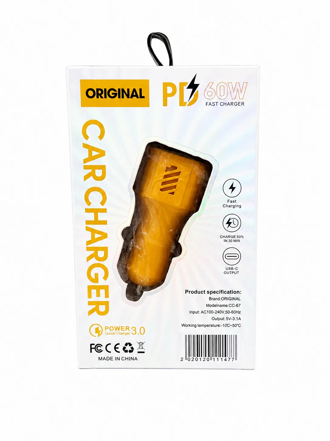 شارژر فندکی خودرو 60 وات PD + QC3.0 شارژر فندکی خودرو 60 وات PD + QC3.0