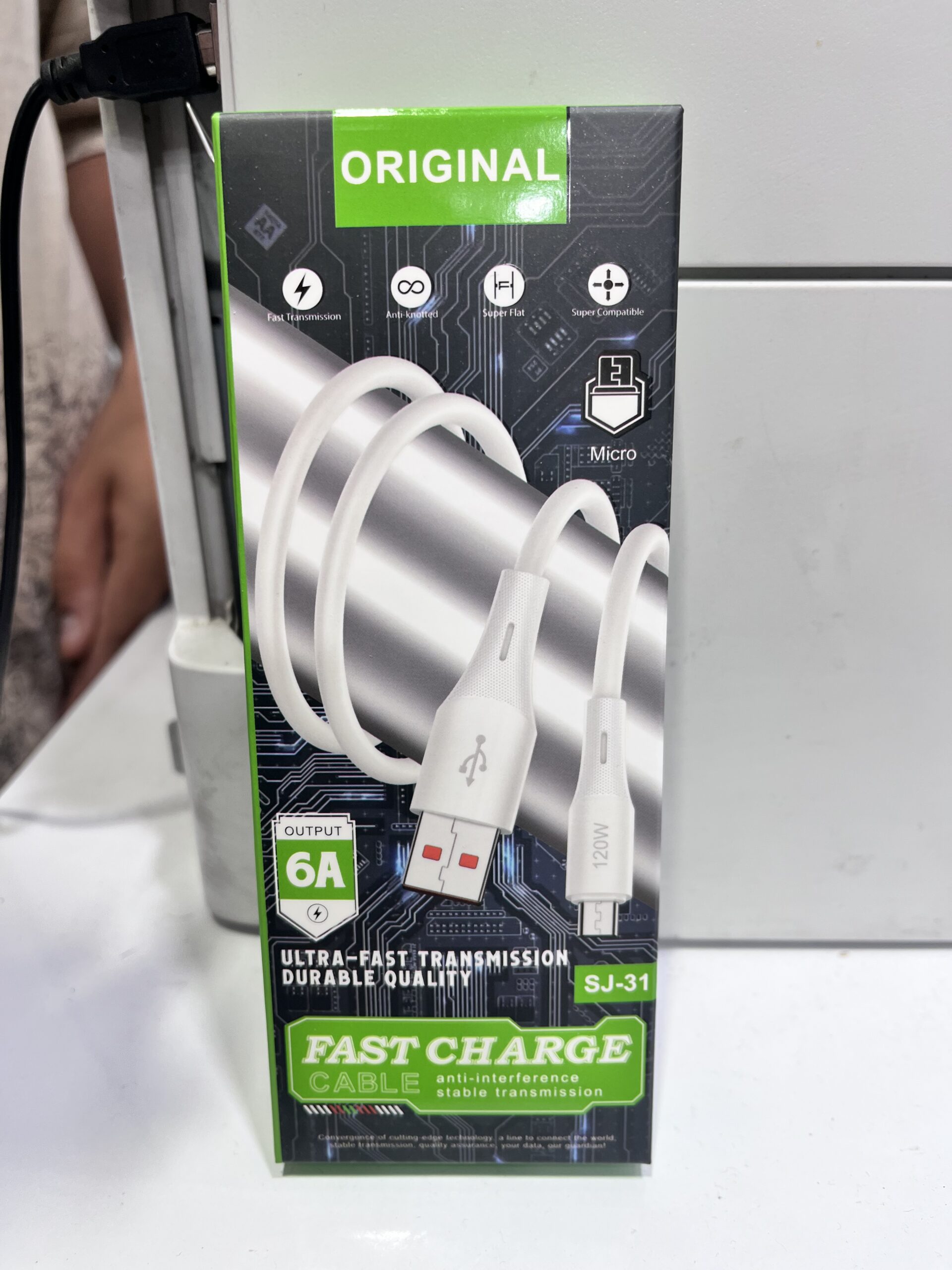 کابل شارژ سریع Micro USB مدل SJ-31 با خروجی 6 آمپر